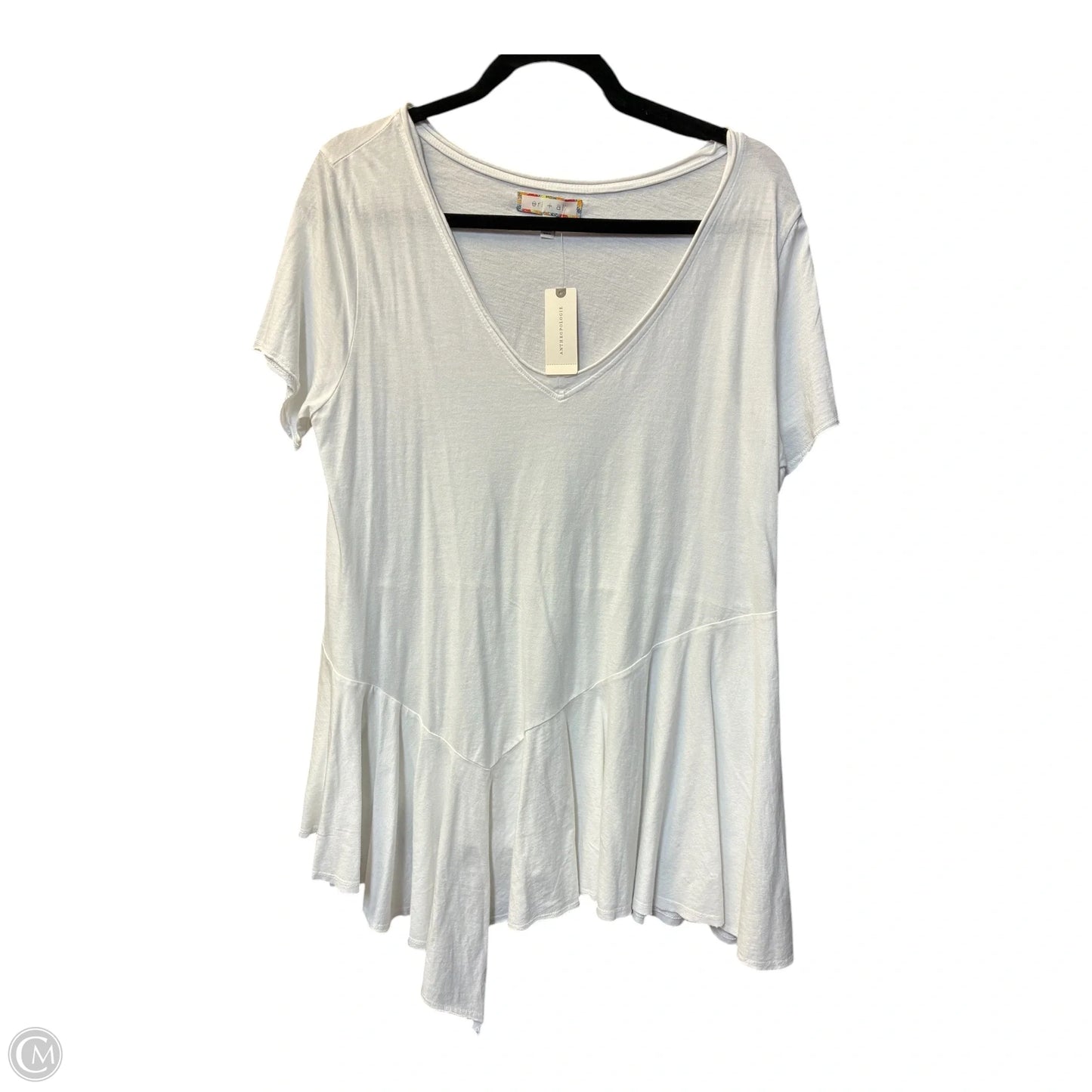 Top Short Sleeve By Anthropologie In White, Size: M