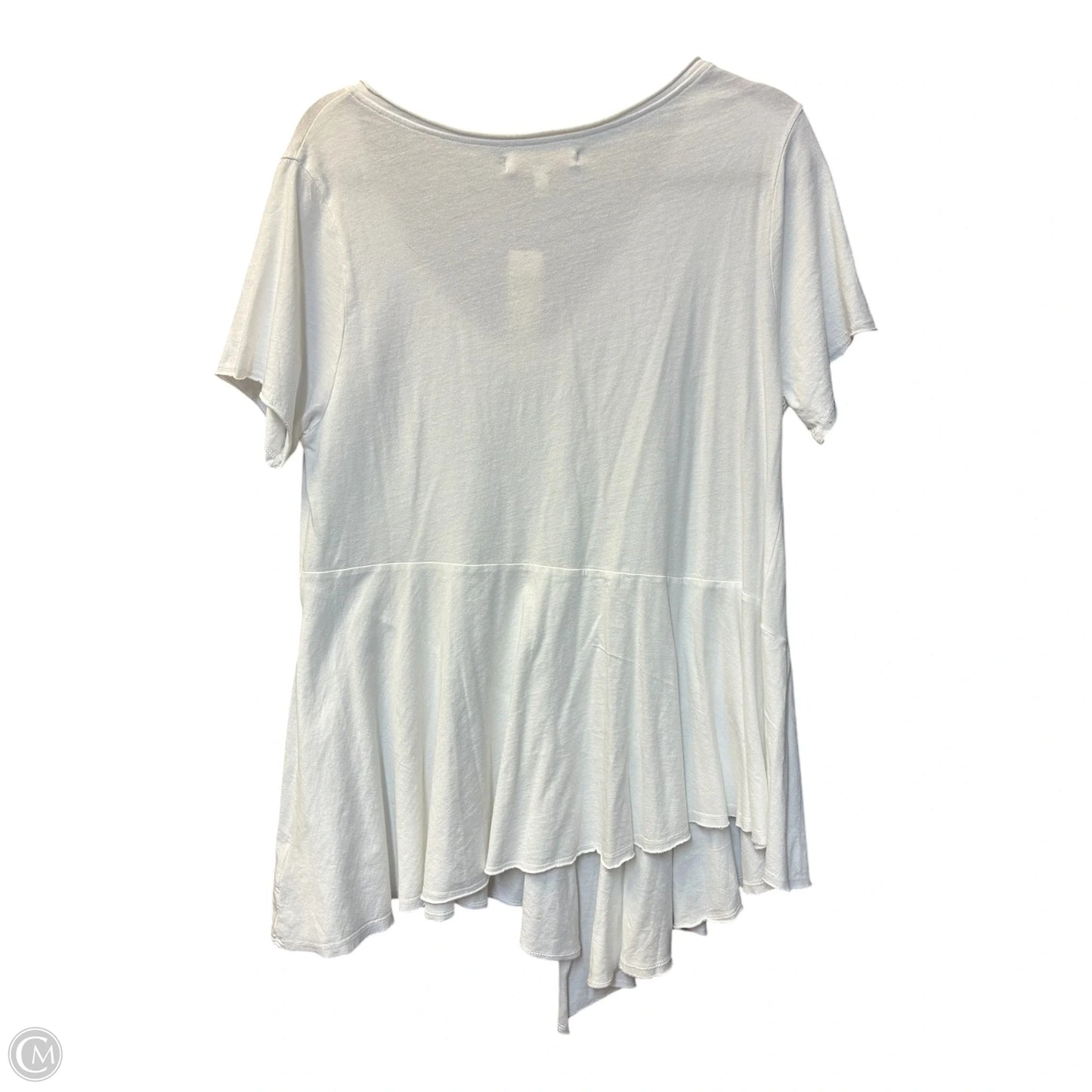 Top Short Sleeve By Anthropologie In White, Size: M