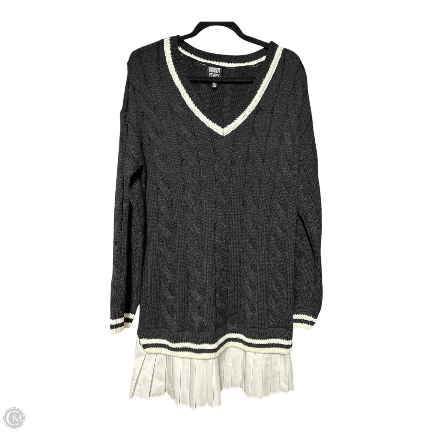 Sweater By Derek Heart In Black & White, Size: Xl