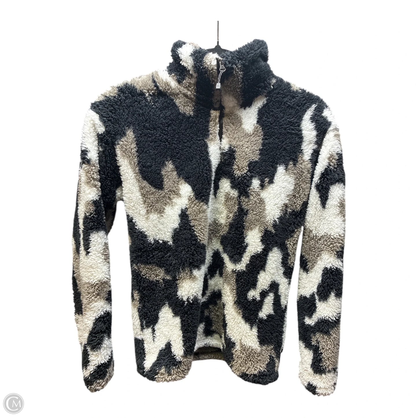 Jacket Fleece By Eddie Bauer In Black & Grey, Size: Xs