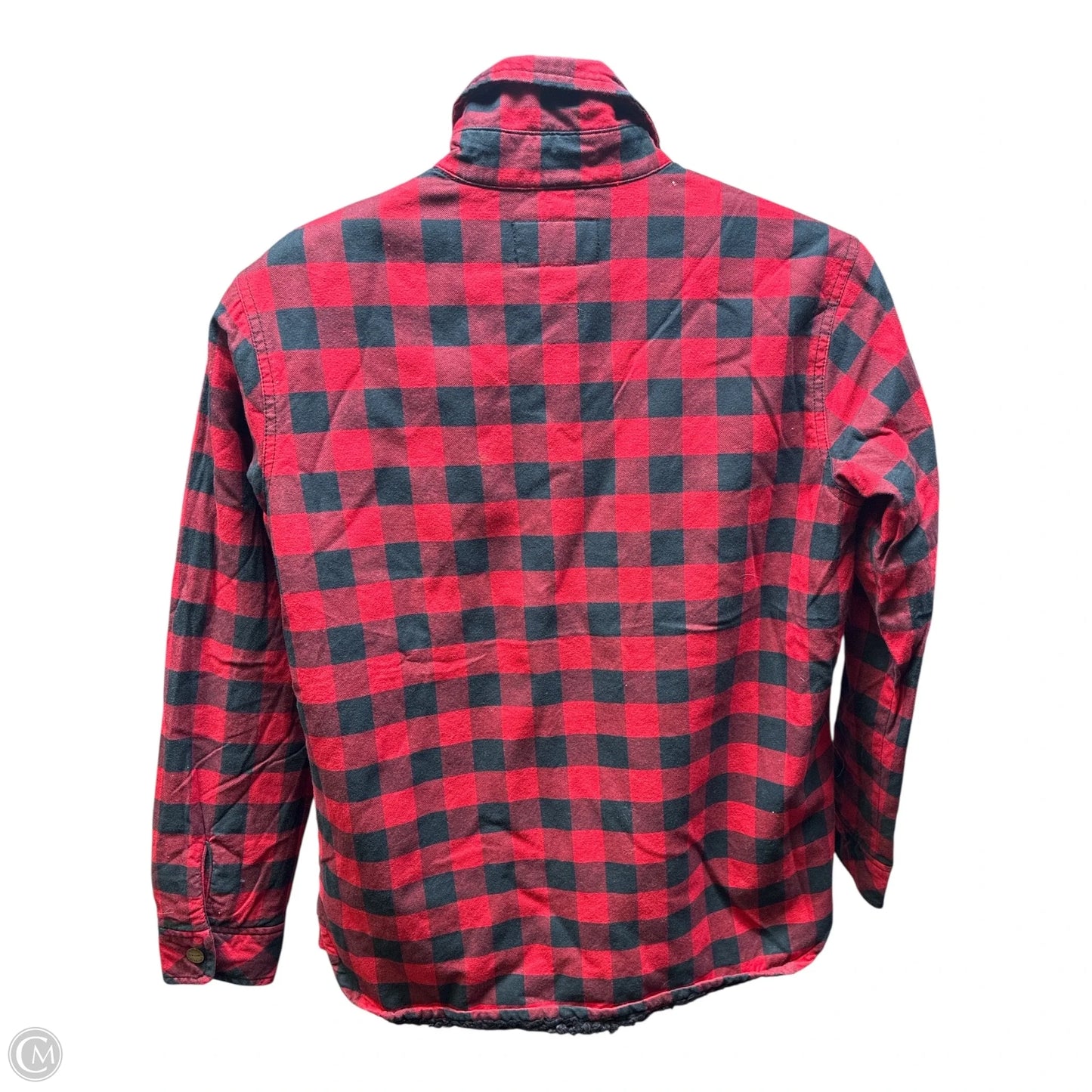 Jacket Faux Fur & Sherpa By Current/elliott In Checkered Pattern, Size: S