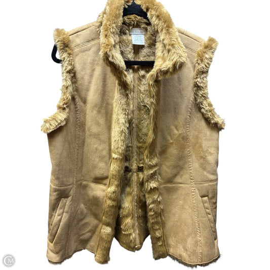 Vest Faux Fur & Sherpa By Tweeds In Brown, Size: L