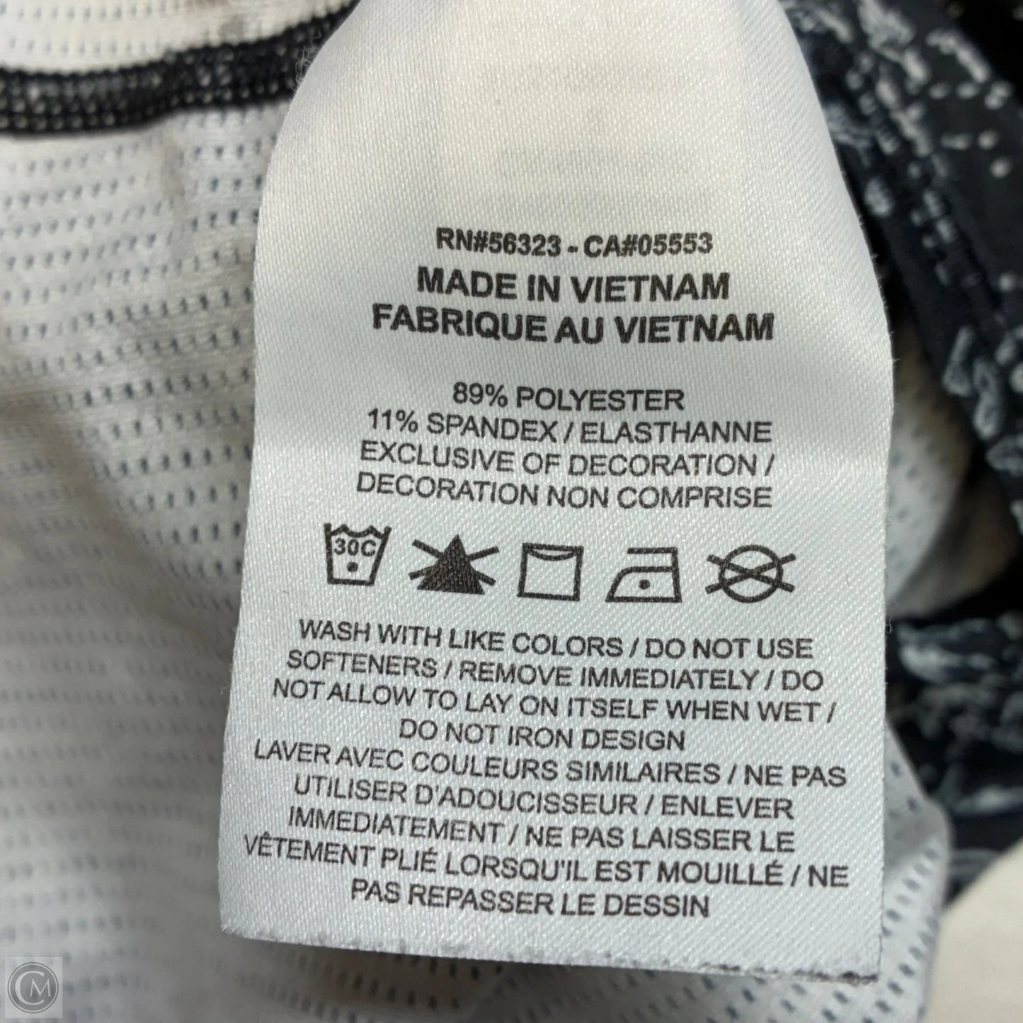 Athletic Tank Top By Nike In Black & White, Size: S