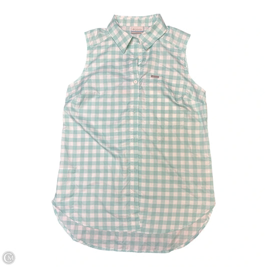 Top Sleeveless By Columbia In Green & White, Size: S