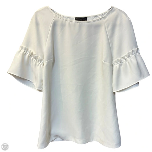 Blouse Short Sleeve By Banana Republic In White, Size: M