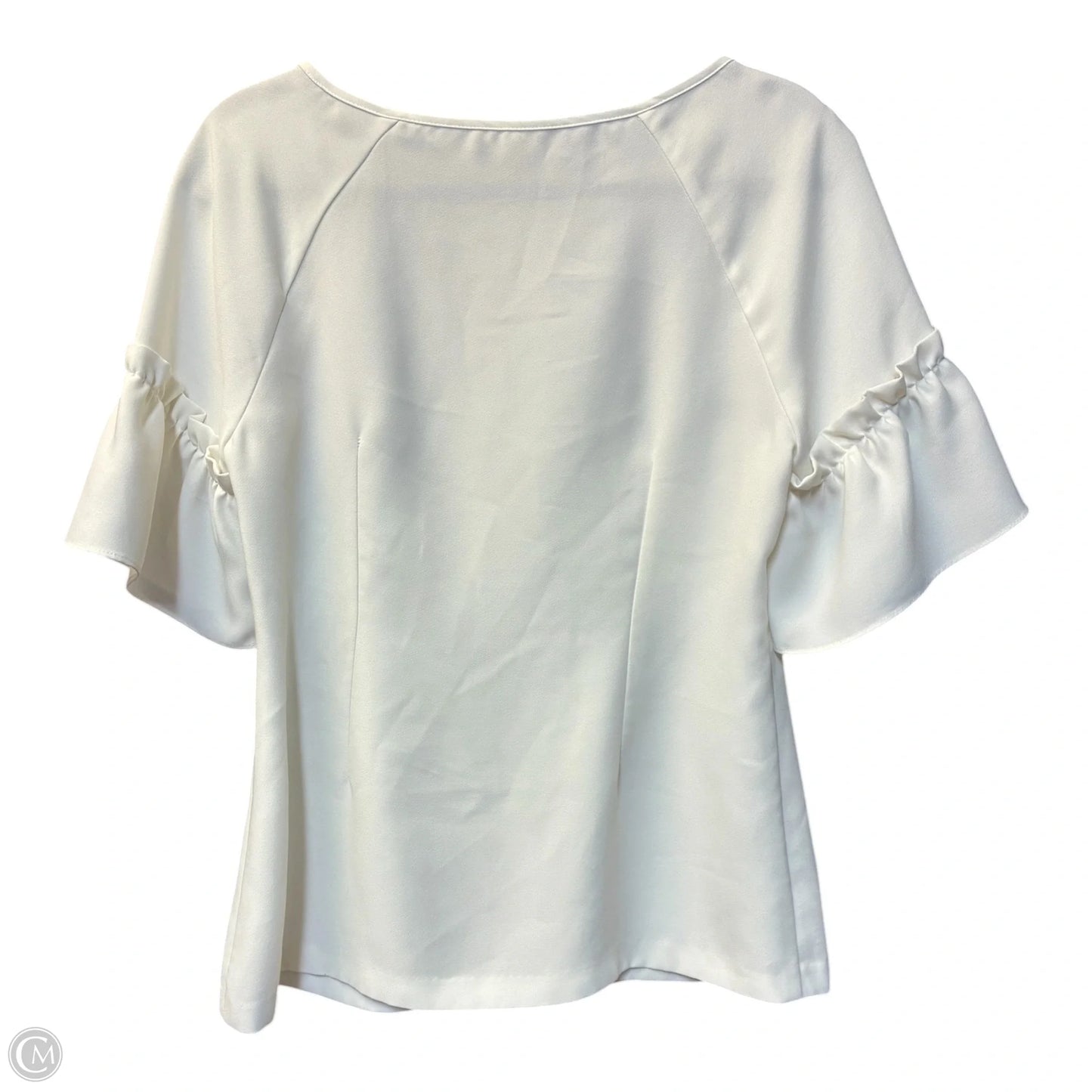 Blouse Short Sleeve By Banana Republic In White, Size: M