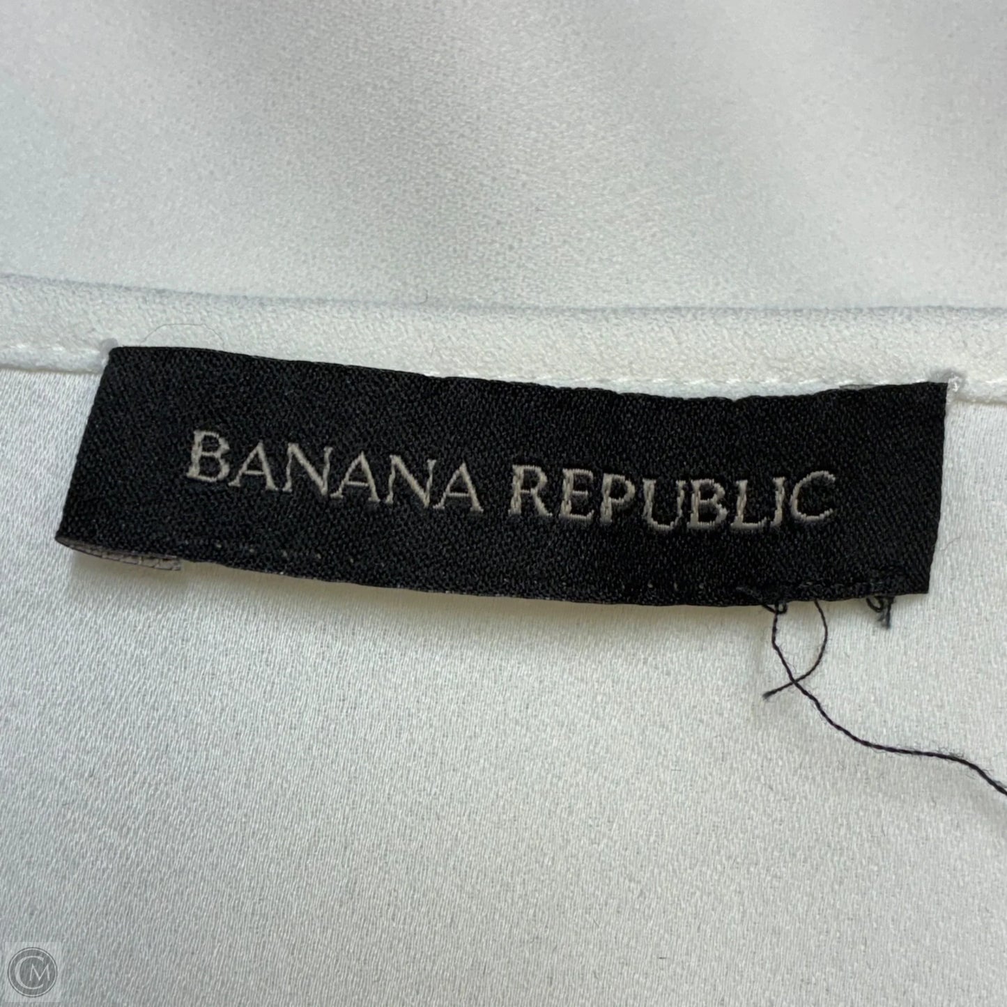 Blouse Short Sleeve By Banana Republic In White, Size: M