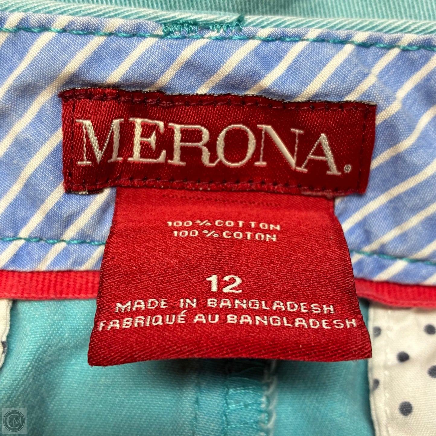 Shorts By Merona In Aqua, Size: 12