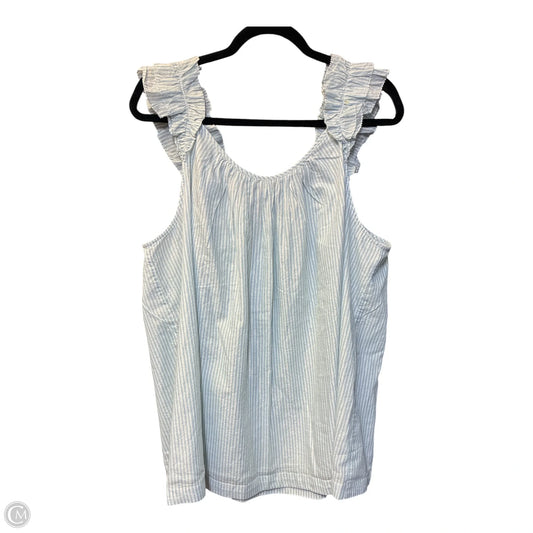 Top Sleeveless By Lane Bryant In Blue & White, Size: 1x
