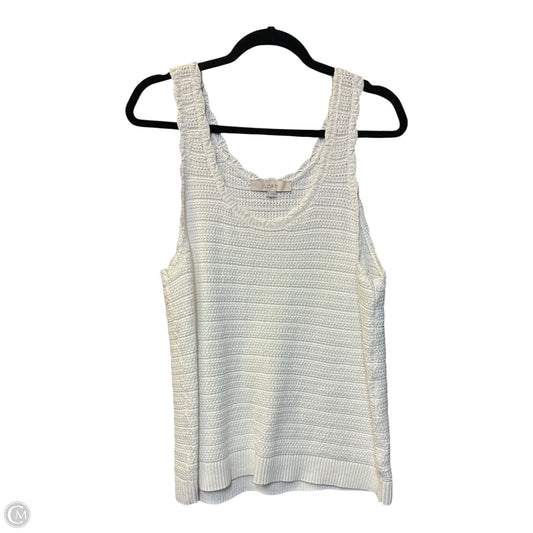Top Sleeveless By Loft In White, Size: Xl