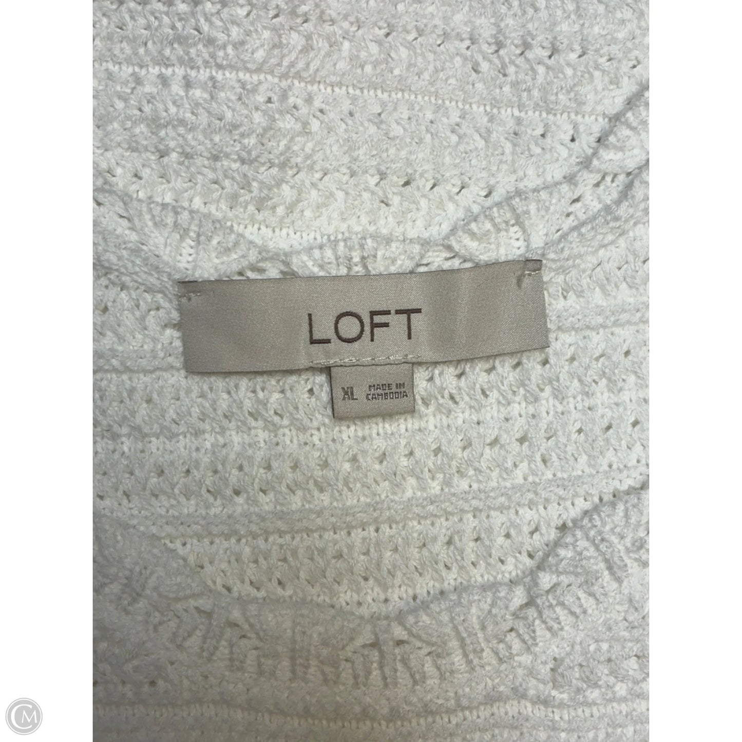 Top Sleeveless By Loft In White, Size: Xl