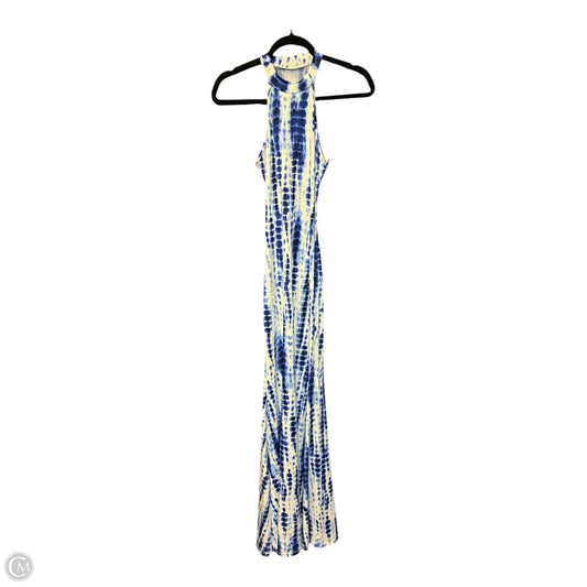 Dress Casual Maxi By Cmf In Blue & White, Size: S