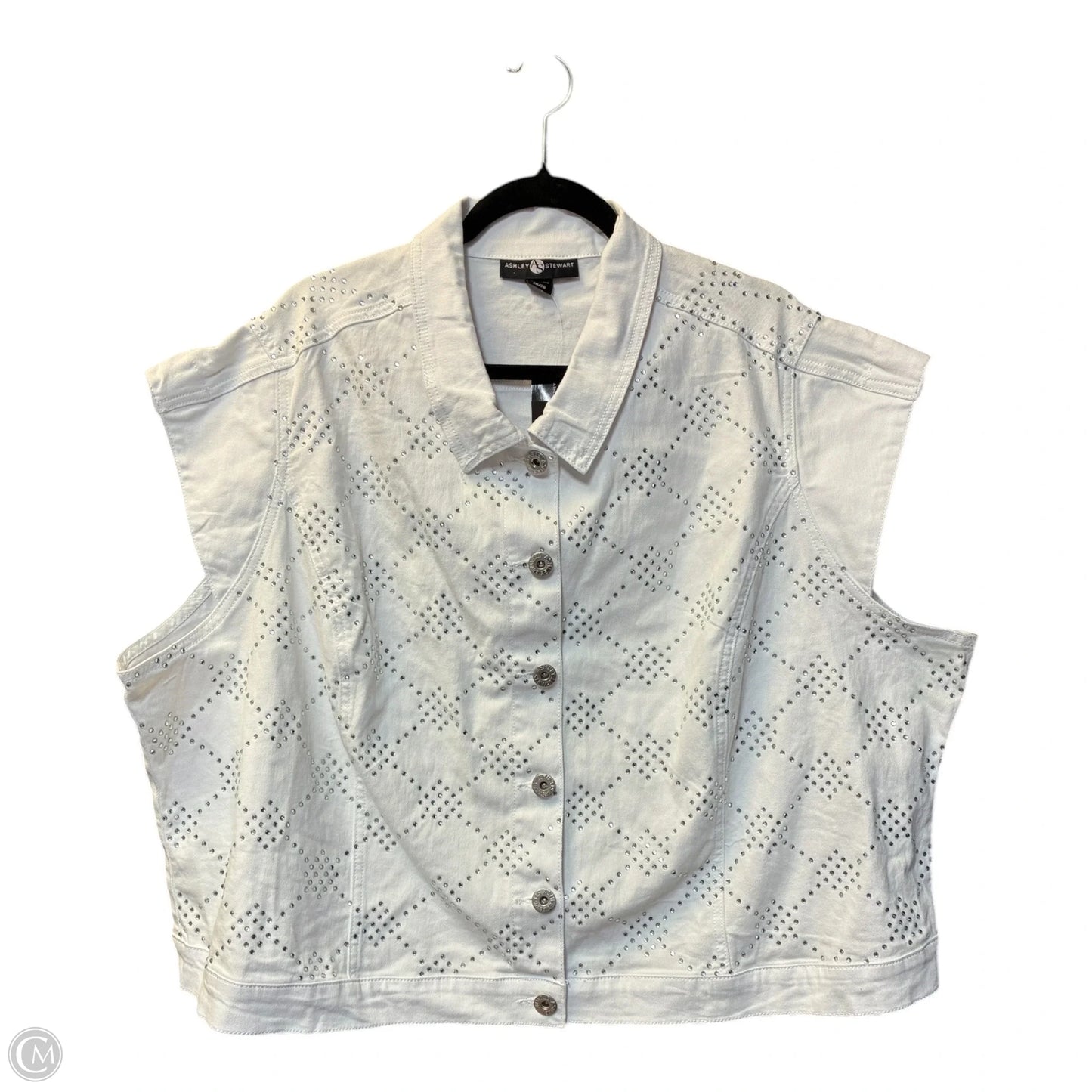 Top Sleeveless By Ashley Stewart In White, Size: 3x