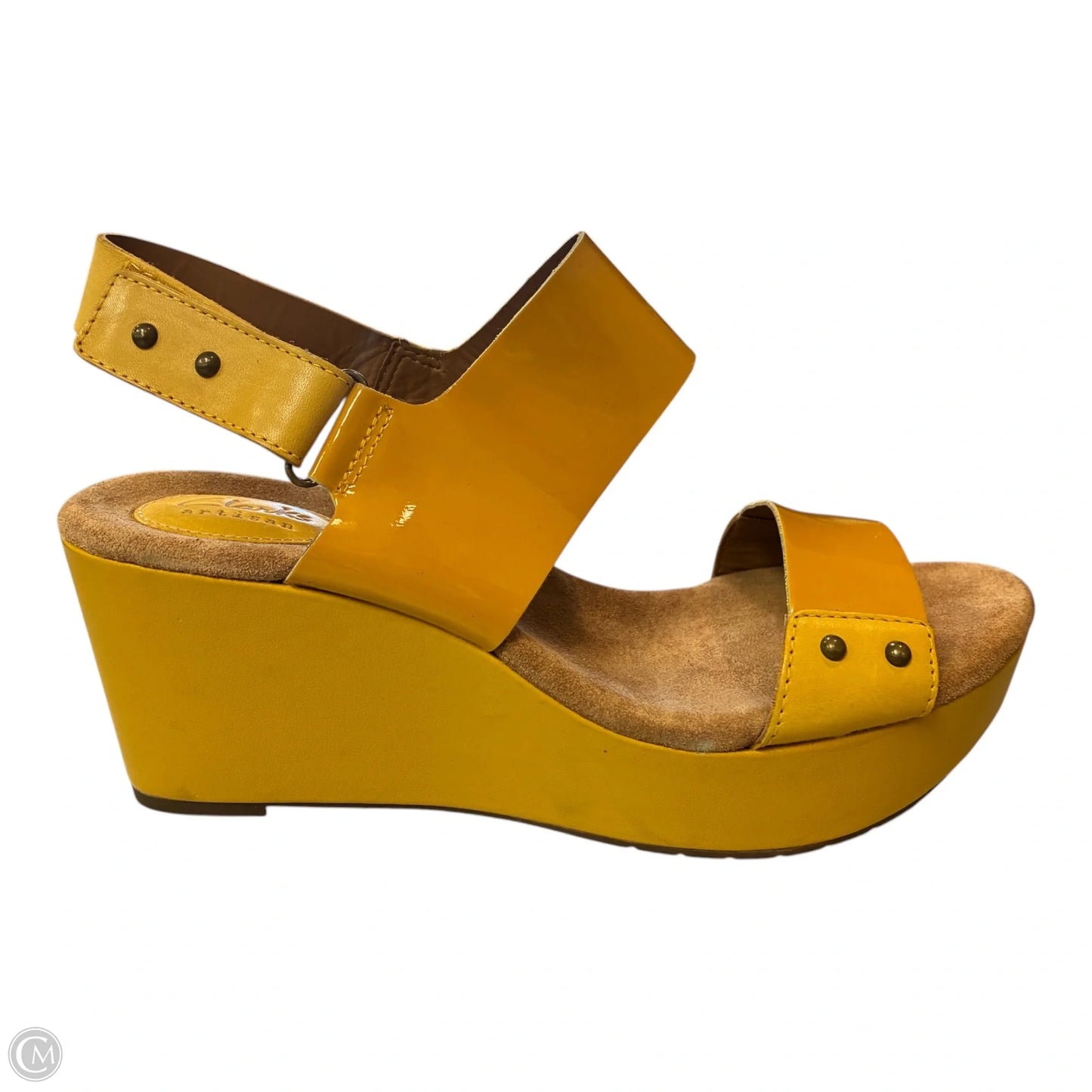 Sandals Heels Wedge By Clarks In Yellow, Size: 10