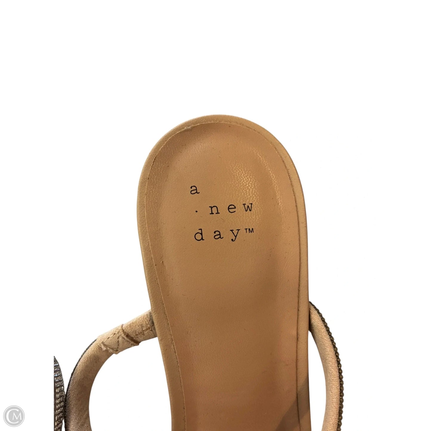 Sandals Heels Block By A New Day In Silver & Tan, Size: 7.5