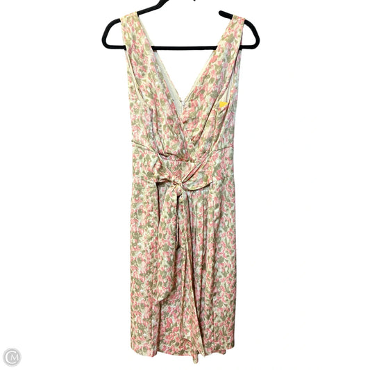 Dress Casual Midi By Talbots In Pink & Tan, Size: Xl