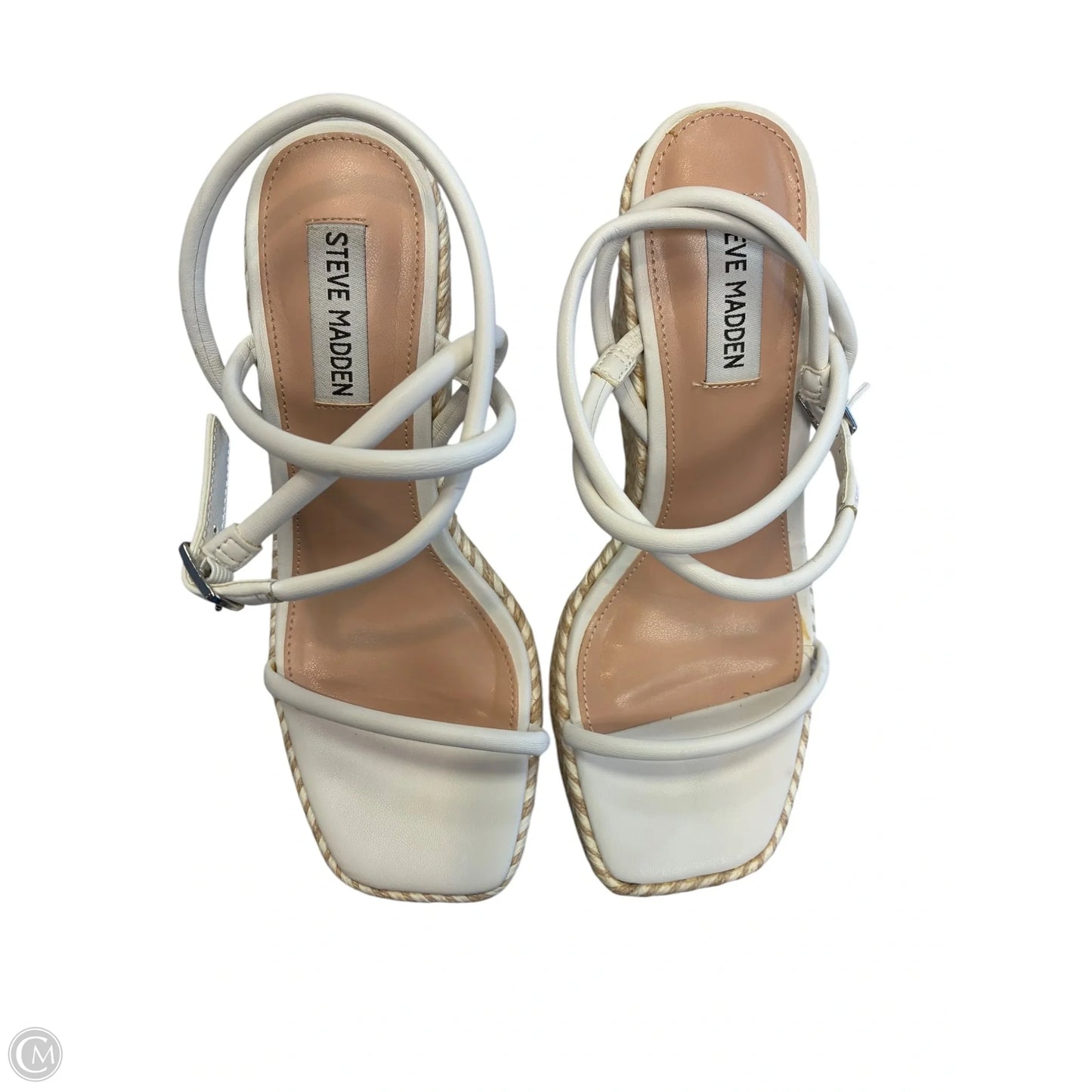 Sandals Heels Wedge By Steve Madden In White, Size: 8