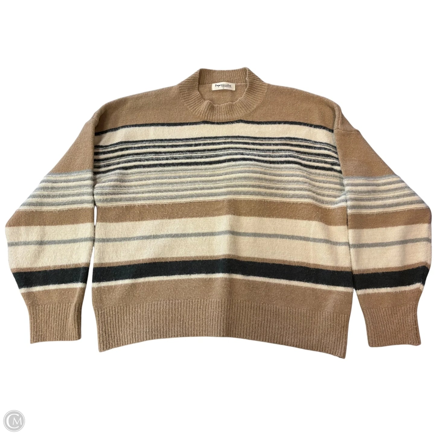 Sweater By Impressions In Beige, Size: L