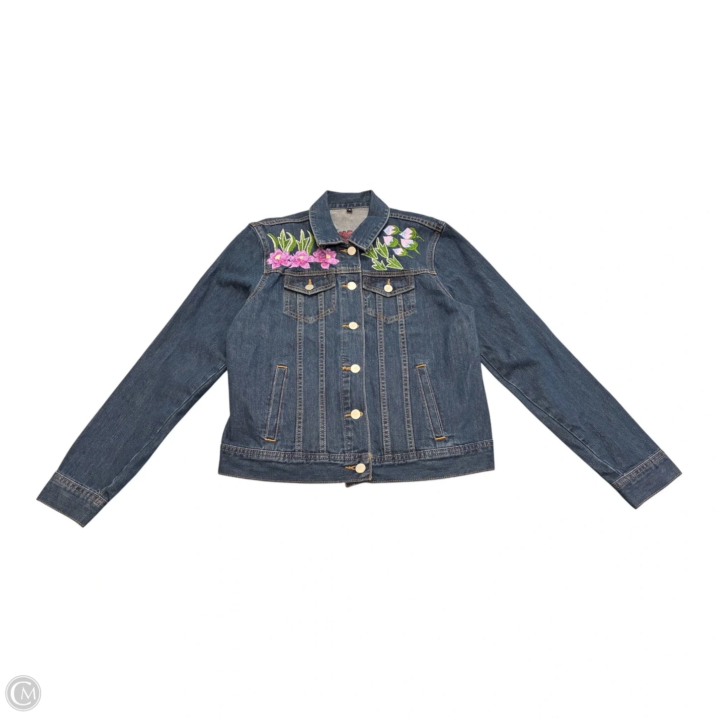 Jacket Denim By Clothes Mentor In Blue, Size: L