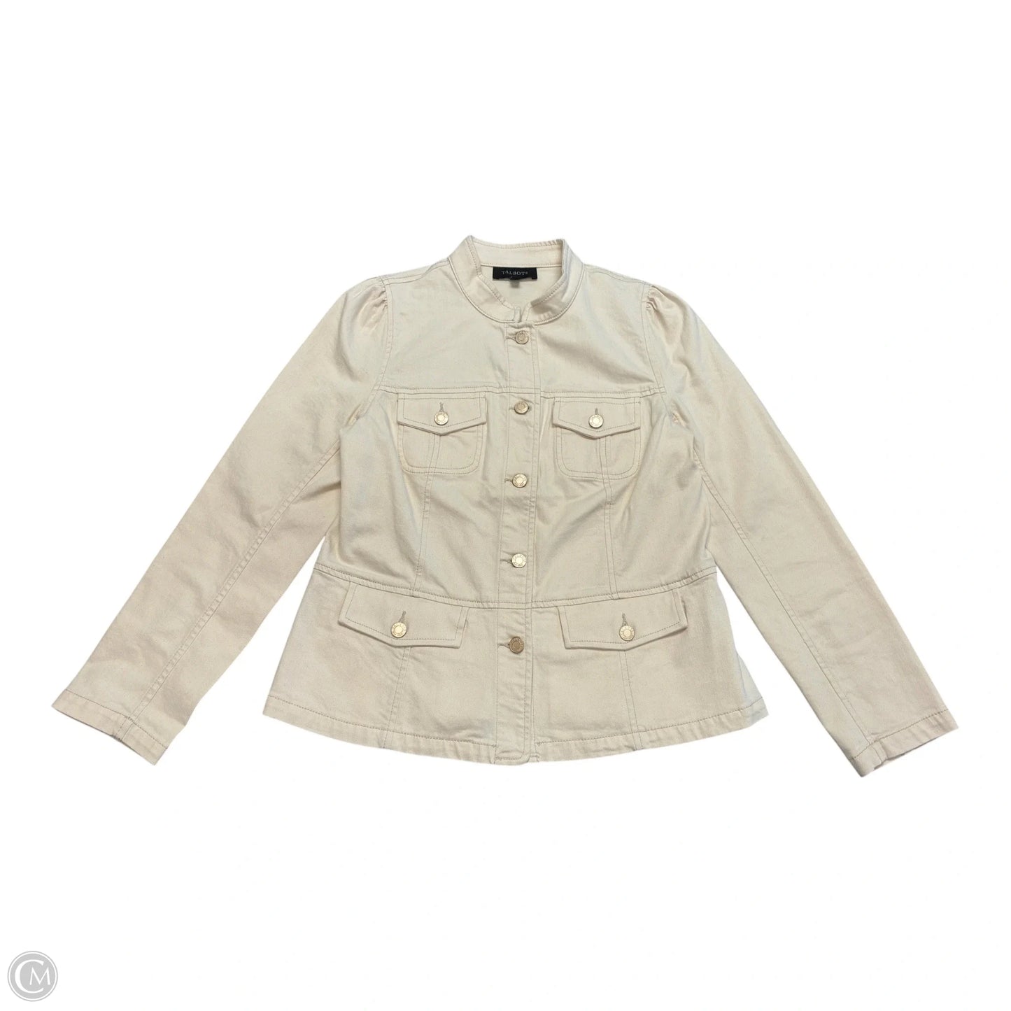 Jacket Denim By Talbots In Cream, Size: M