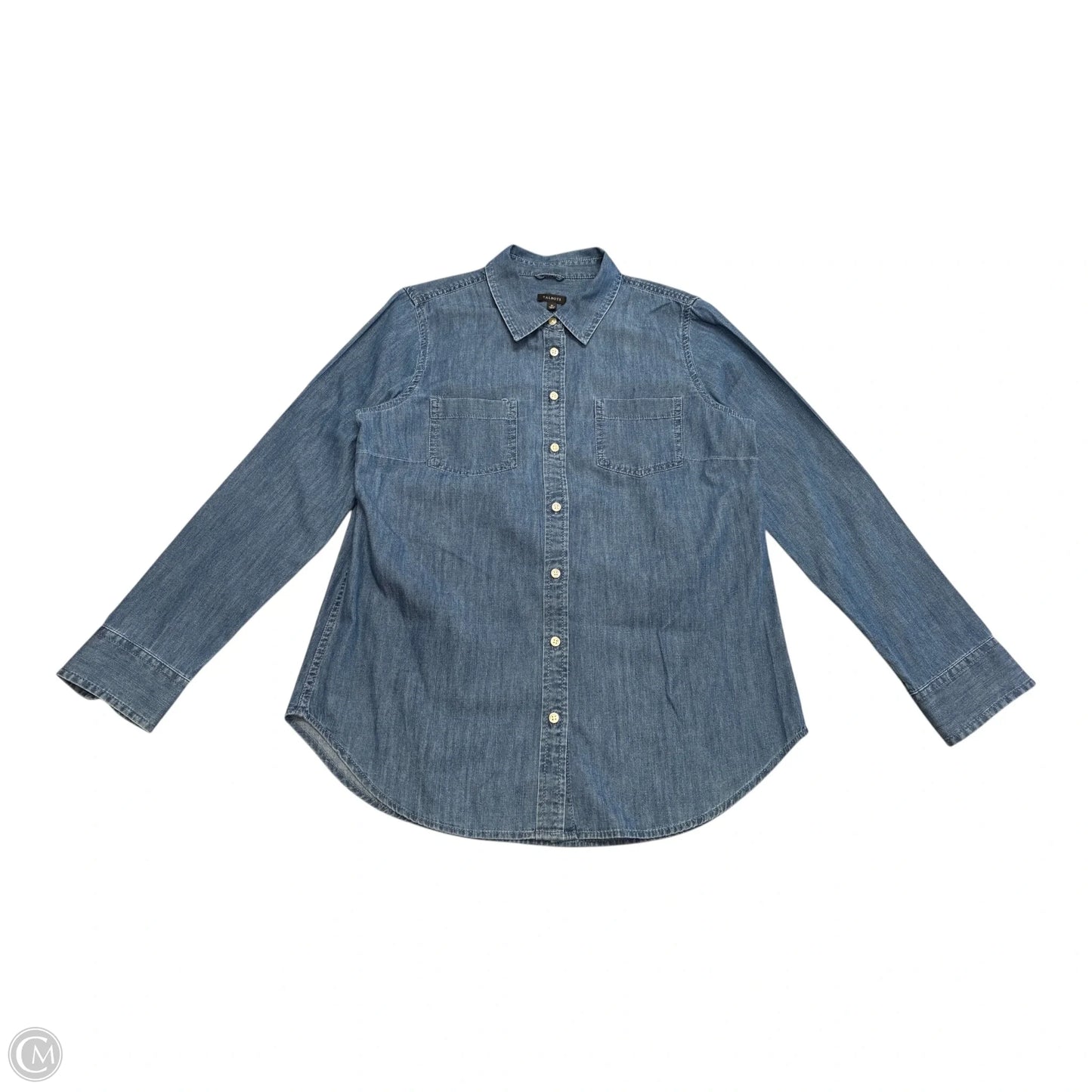 Top Long Sleeve By Talbots In Blue Denim, Size: M