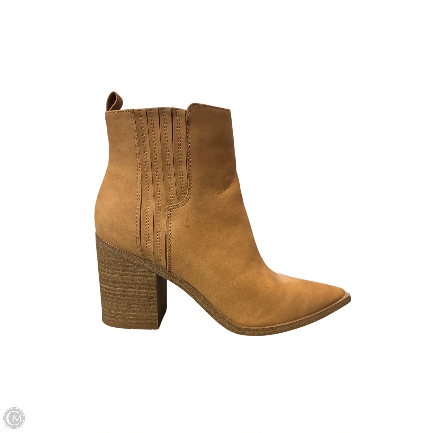 Boots Ankle Heels By Clothes Mentor In Tan, Size: 10