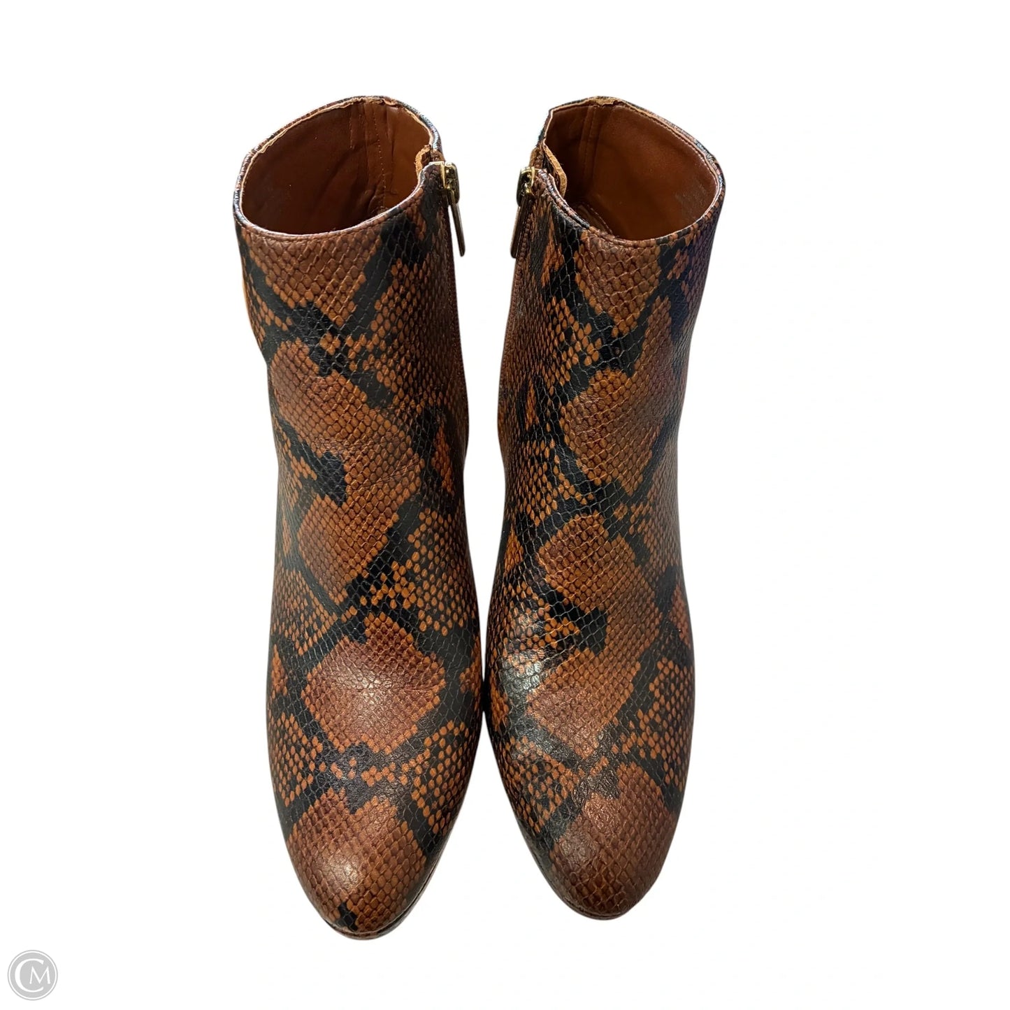 Boots Ankle Heels By Vince Camuto In Black & Brown, Size: 10