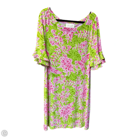 Dress Casual Midi By Pappagallo In Green & Pink, Size: Xl