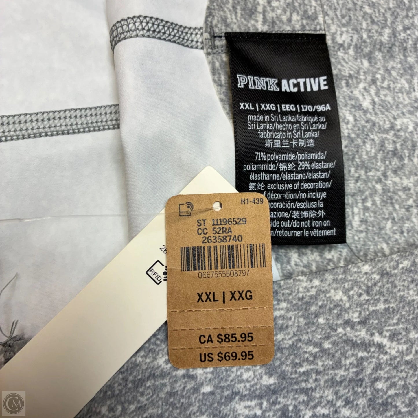 Athletic Leggings By Pink In Grey, Size: Xxl