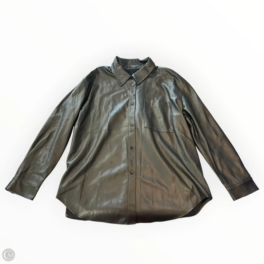 Jacket Shirt By Clothes Mentor In Black, Size: Xl