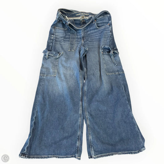 Jeans Wide Leg By American Eagle In Blue Denim, Size: 20