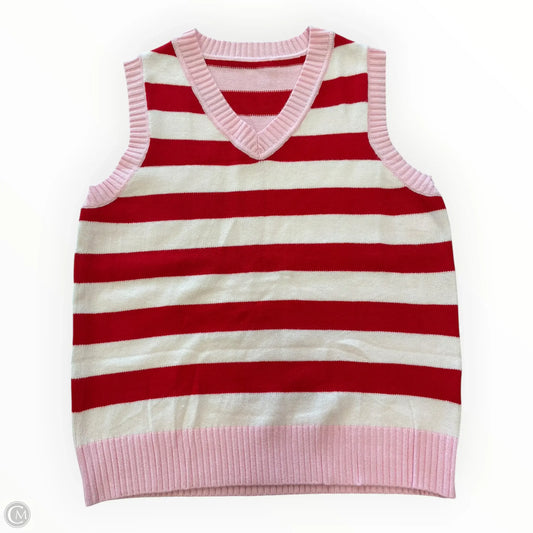 Vest Sweater By Clothes Mentor In Pink & Red, Size: M