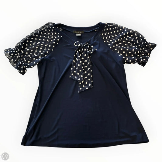 Blouse Short Sleeve By Adele & May In Navy, Size: M