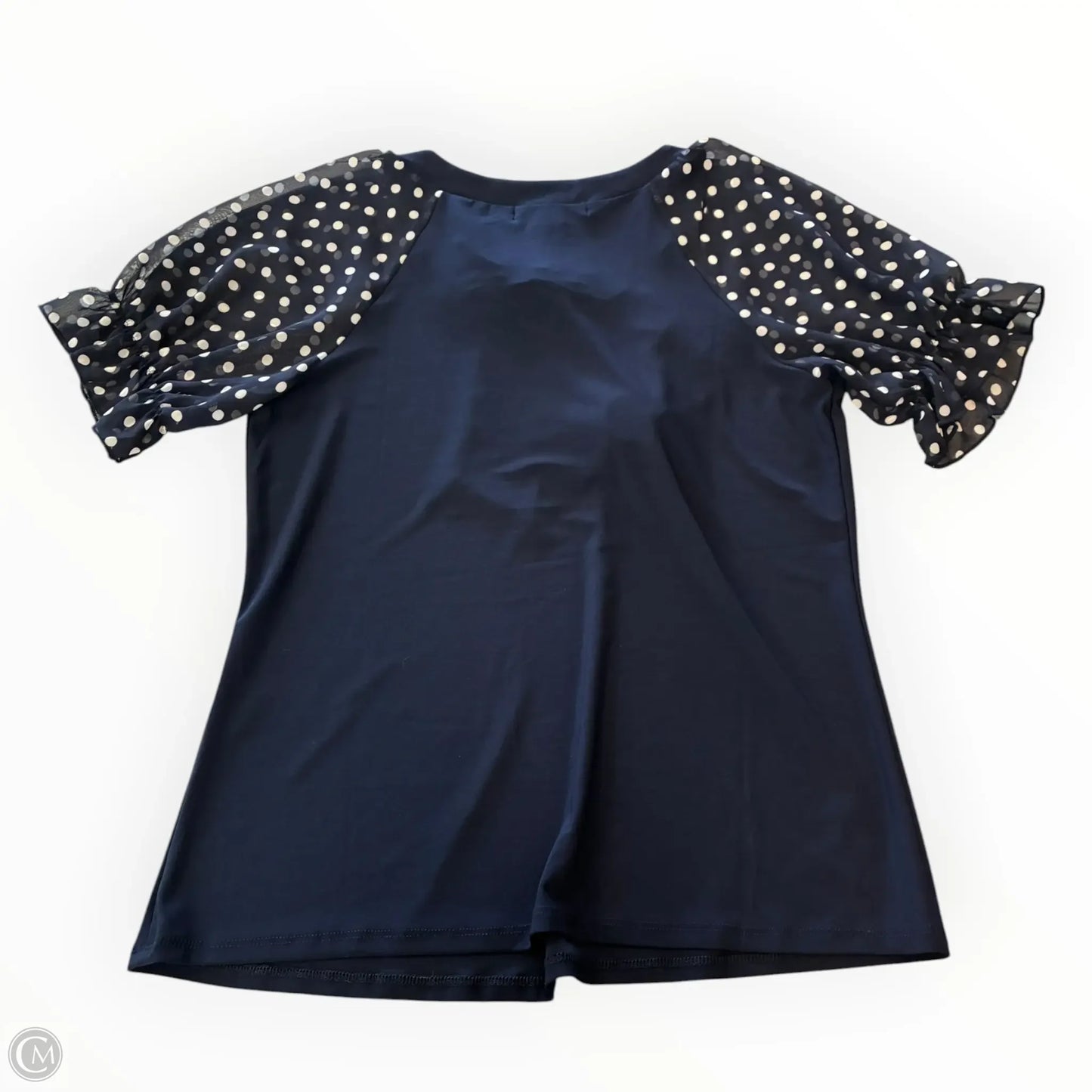 Blouse Short Sleeve By Adele & May In Navy, Size: M