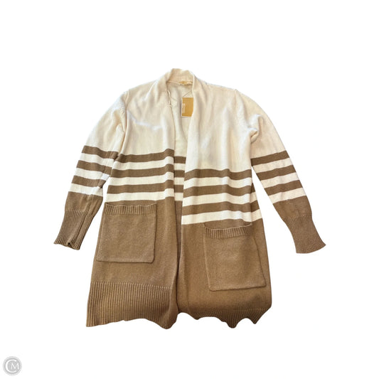 Cardigan By Michael By Michael Kors In Cream & Tan, Size: S