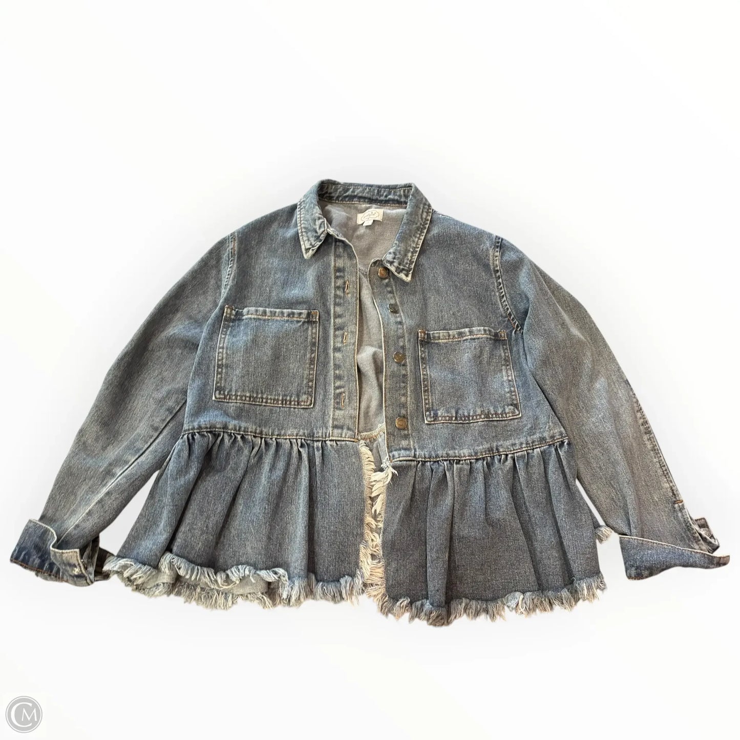 Jacket Denim By Mudpie In Blue Denim, Size: L