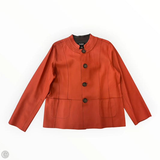 Jacket Leather By Peck And Peck In Orange, Size: Xl