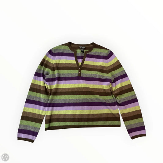 Sweater Cardigan Cashmere By Cmc In Brown & Purple, Size: Xl