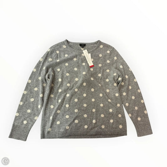 Sweater Cashmere By Talbots In Grey & White, Size: Xlp