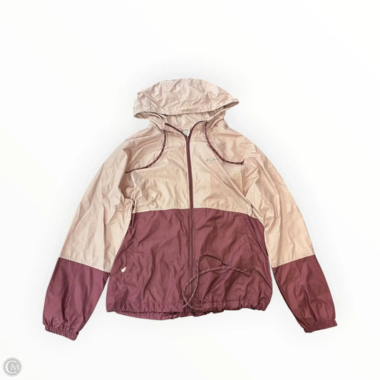 Jacket Windbreaker By Columbia In Pink & Purple, Size: M