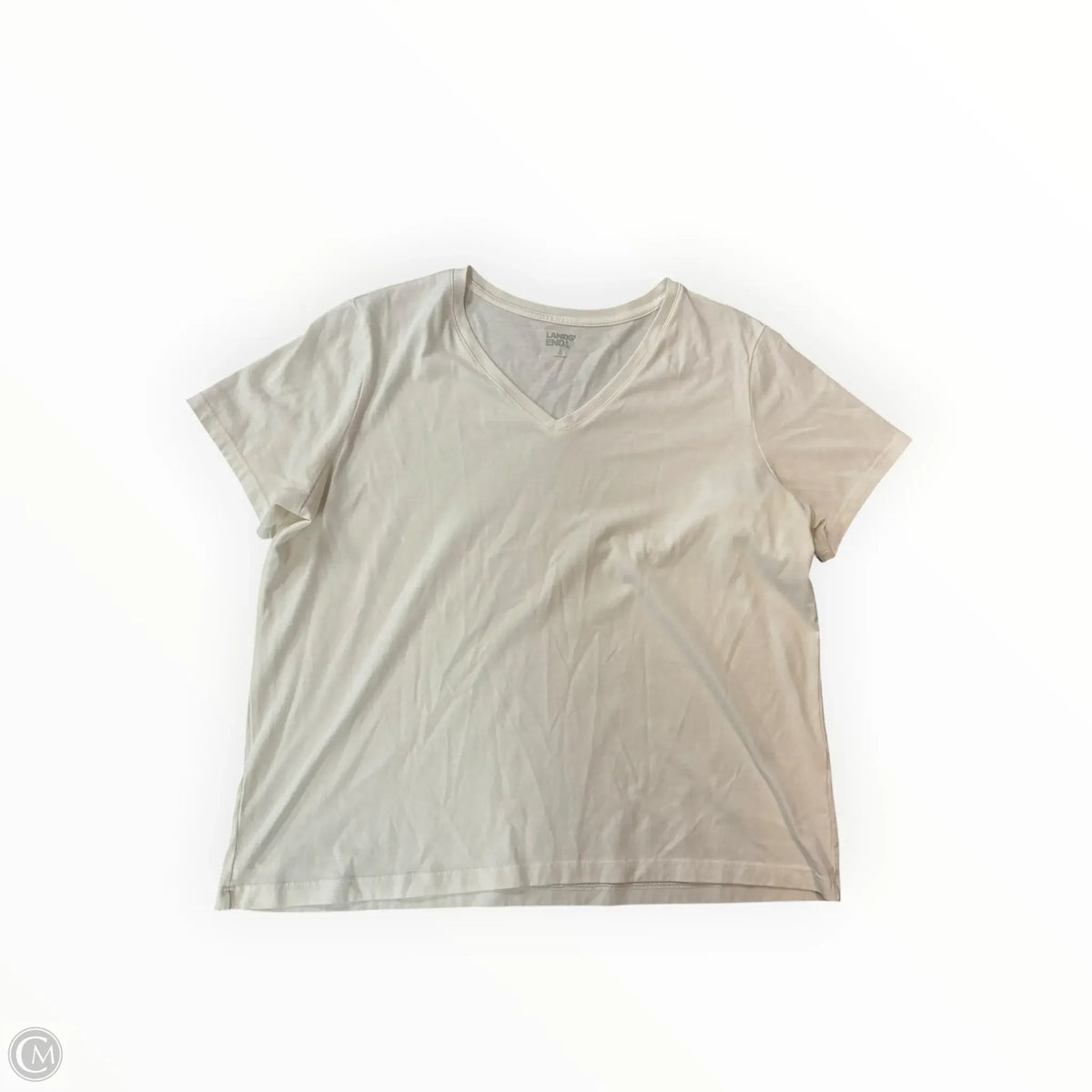 Top Short Sleeve Basic By Lands End In White, Size: L