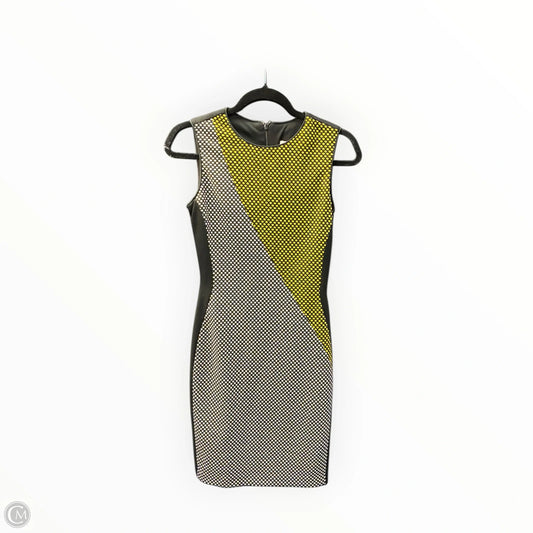 Dress Work By Badgley Mischka In Black & Yellow, Size: S