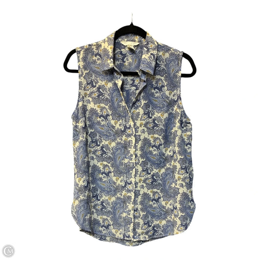 Top Sleeveless By H&m In Blue & Cream, Size: 8