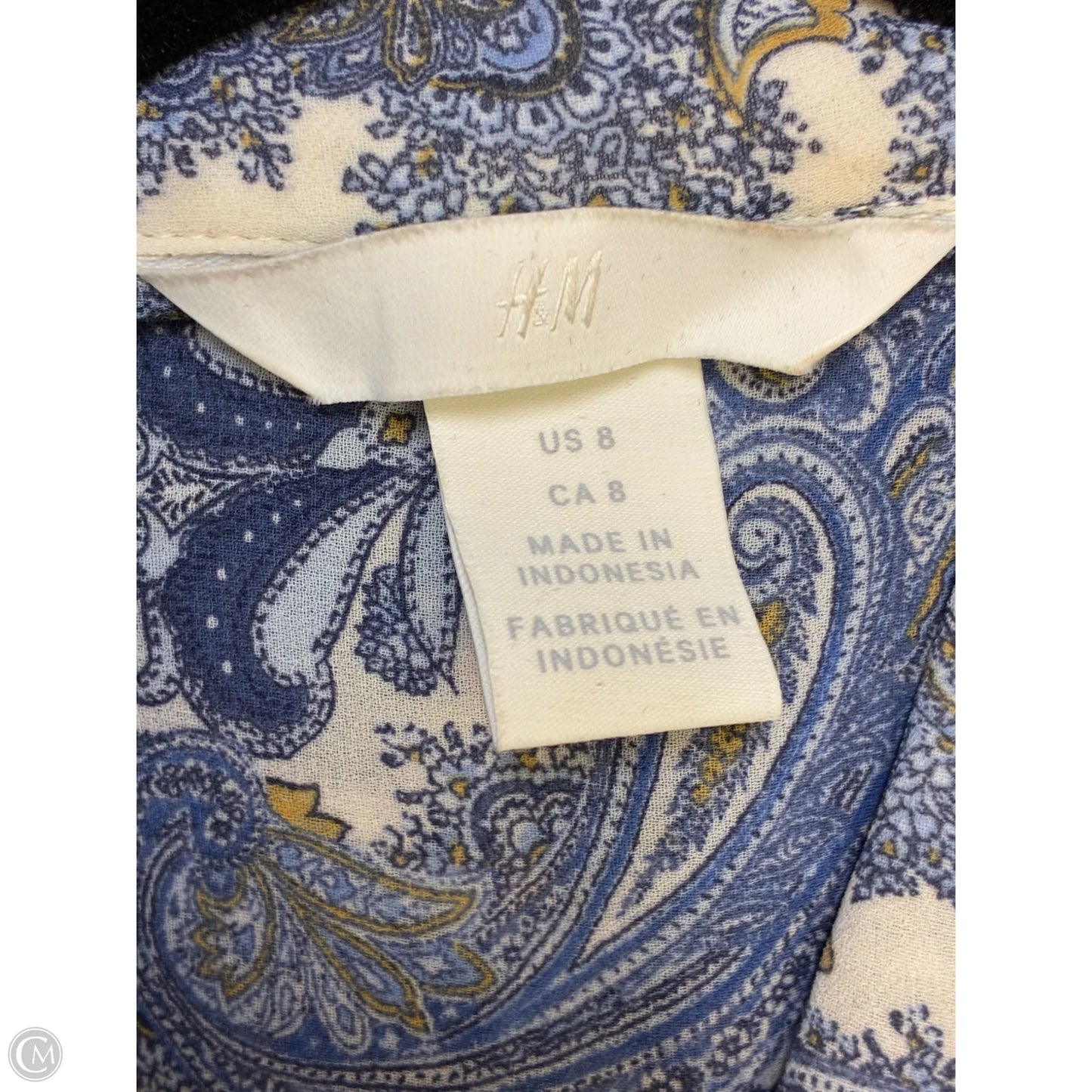 Top Sleeveless By H&m In Blue & Cream, Size: 8