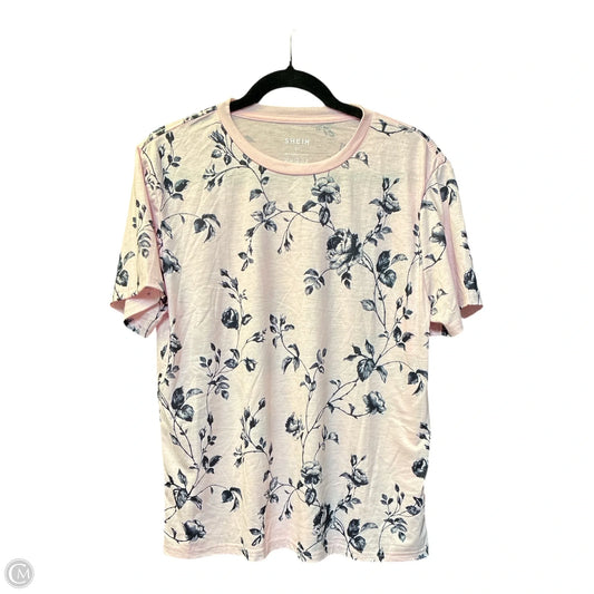 Top Short Sleeve By Shein In Pink, Size: L