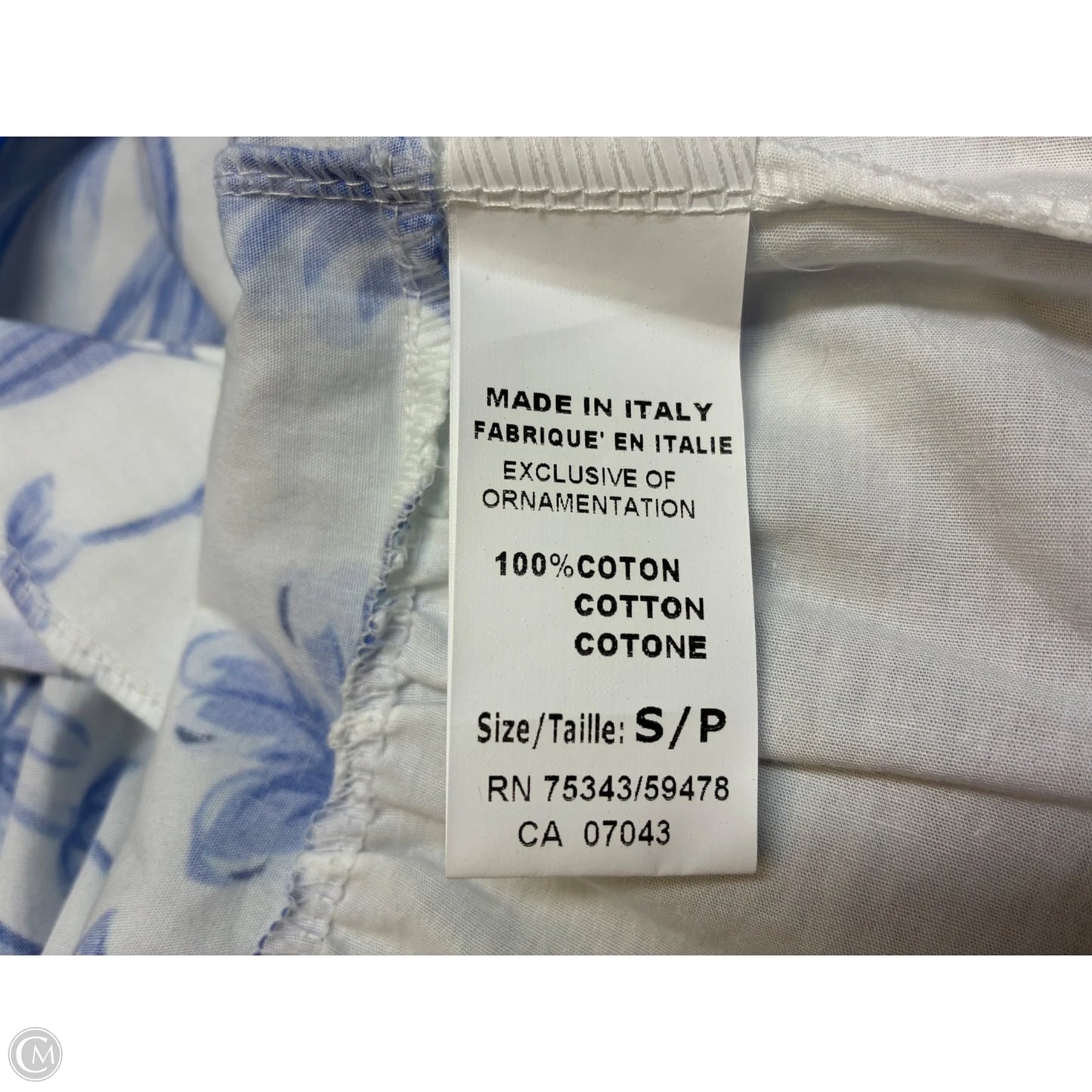 Dress Casual Short By Cmc In Blue & White, Size: S