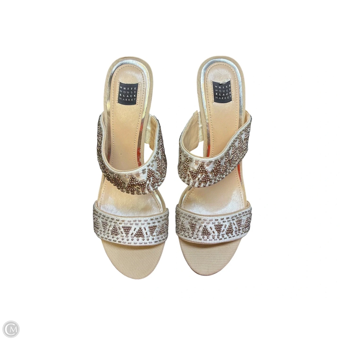 Sandals Heels Block By White House Black Market In White, Size: 9.5