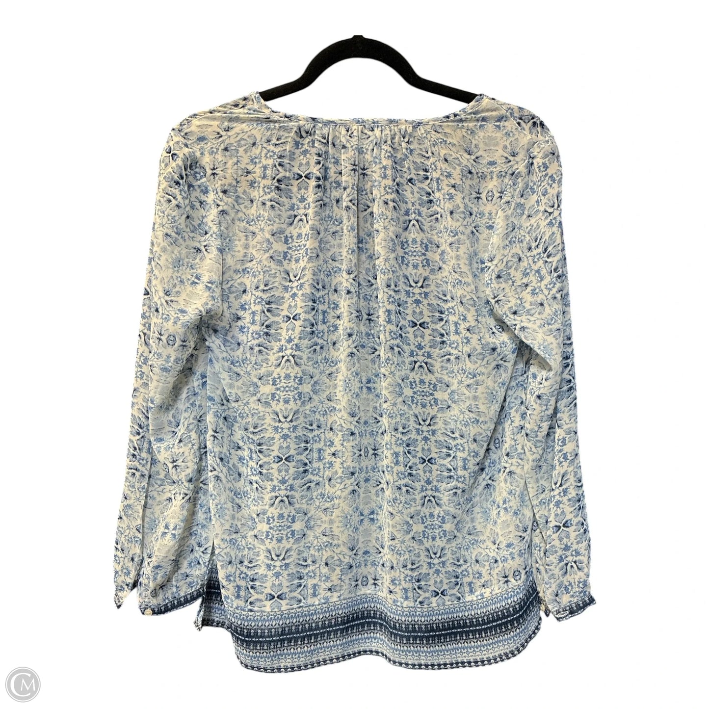 Top Long Sleeve By Lucky Brand In Blue & White, Size: S