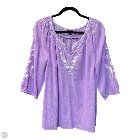 Top 3/4 Sleeve By Talbots In Purple, Size: L