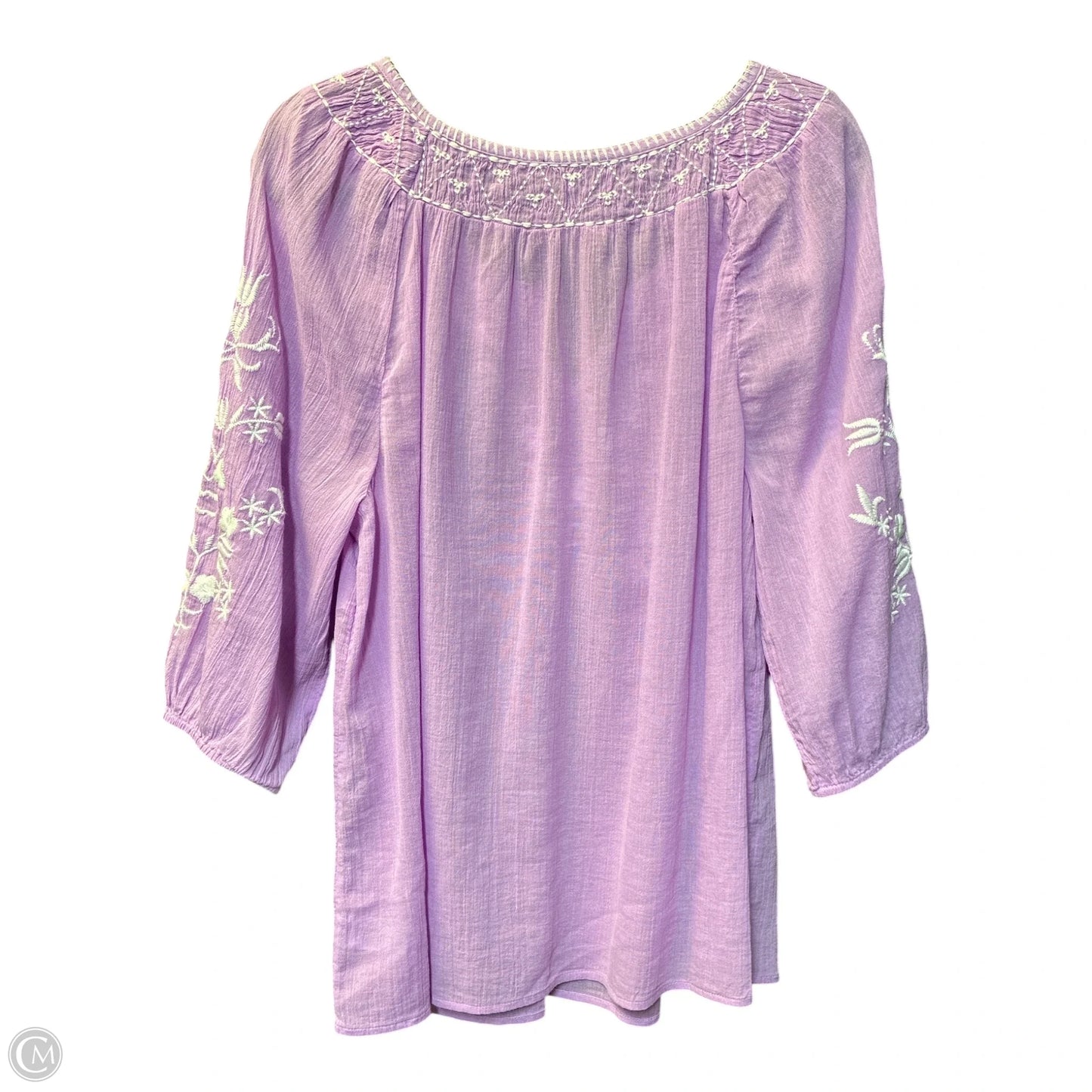 Top 3/4 Sleeve By Talbots In Purple, Size: L